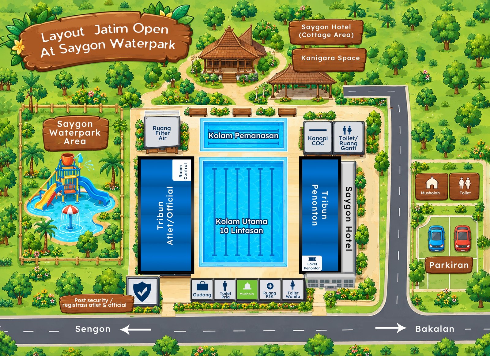 Layout Jatim Open at Saygon Waterpark